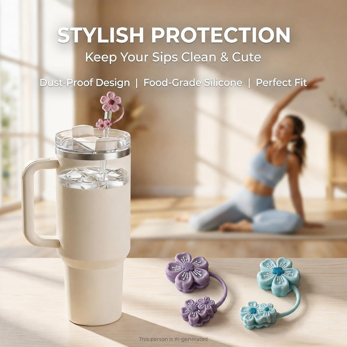 BTYHAOS Straw Covers, Dust Proof Straw Toppers Fit Stanley 30 40oz Tumbler