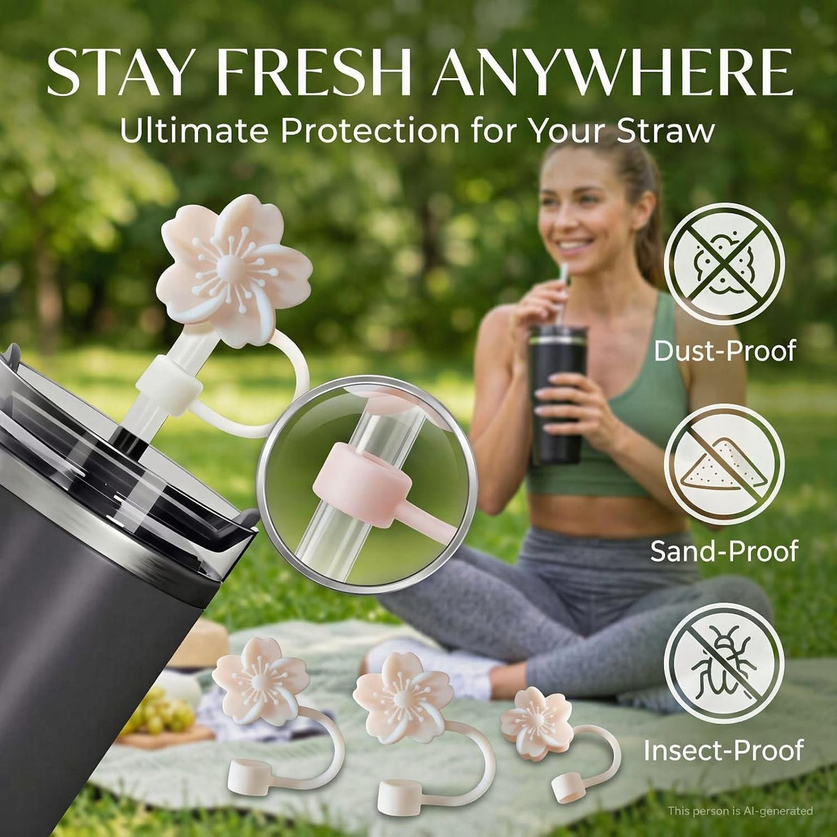 BTYHAOS Straw Covers, Dust Proof Straw Toppers Fit Stanley 30 40oz Tumbler
