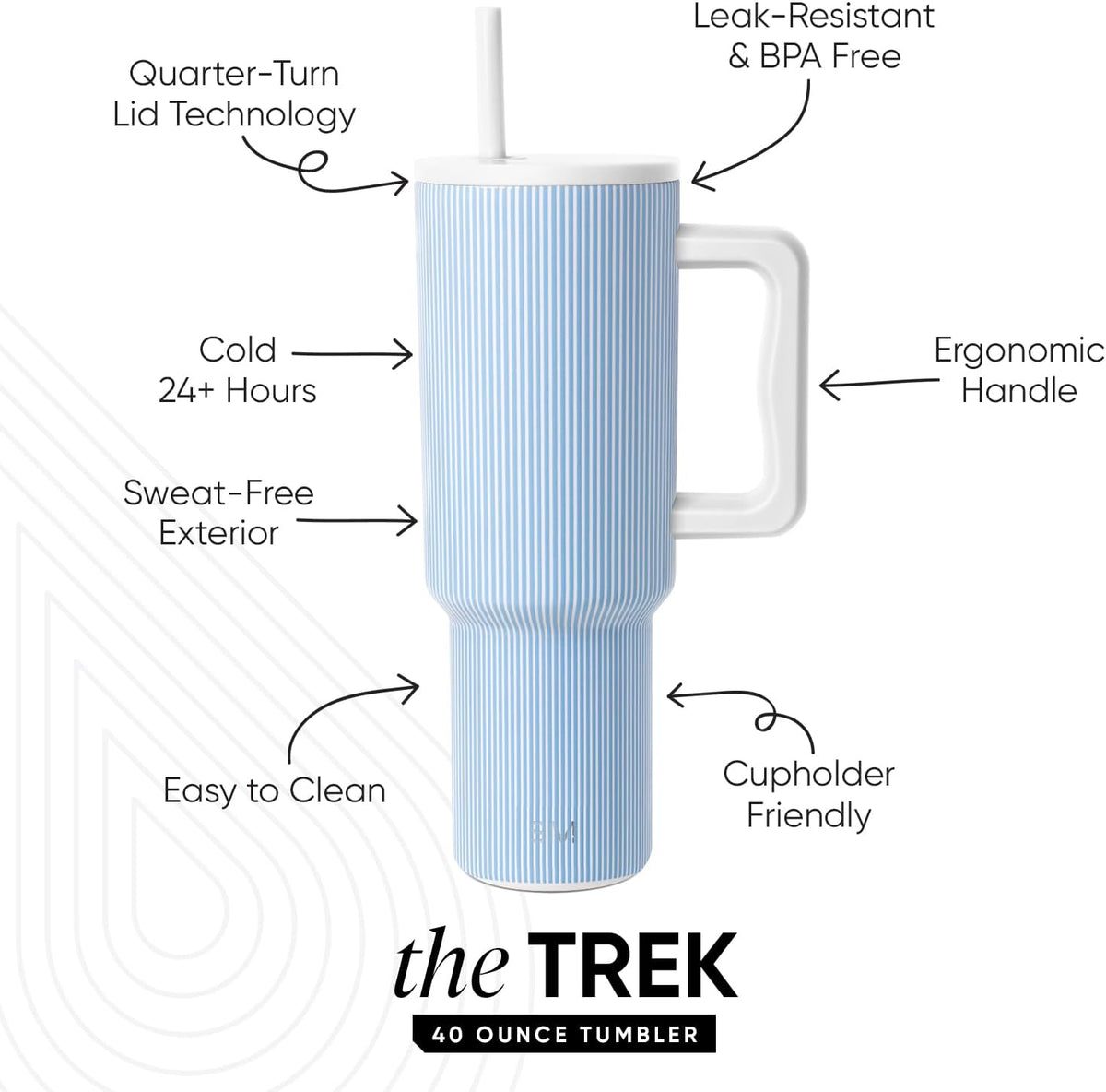 Tumbler with Handle and Straw | 30oz | Tie Dye | Trek Tumbler, Travel Mug | Insulated Water Bottle, Cupholder Friendly, Stainless Steel Cup | Ocean Tide - Colors A