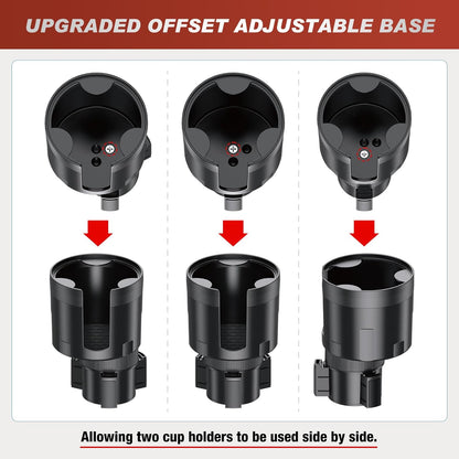 Cup Holder Expander for Car,Upgraded Car Cup Holder Expander Adapter with Offset Adjustable Base, Fit Most Large Bottles and Mugs-Yeti Ramblers 14/24/36/46oz, Hydro Flasks 32/40oz