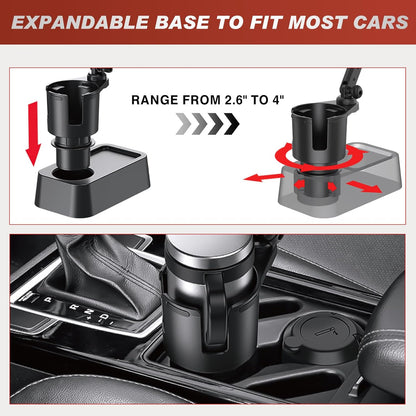 Cup Holder Expander for Car,Upgraded Car Cup Holder Expander Adapter with Offset Adjustable Base, Fit Most Large Bottles and Mugs-Yeti Ramblers 14/24/36/46oz, Hydro Flasks 32/40oz