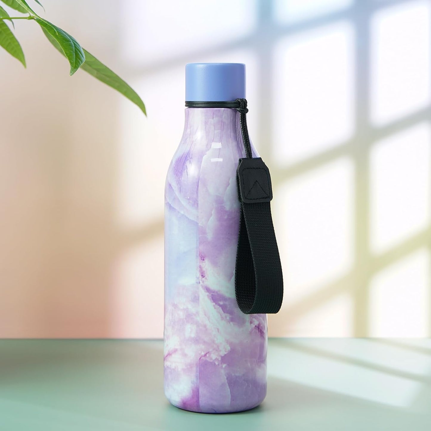 18oz Insulated Water Bottle, Stainless Steel Bottle with Carry Strap | Keep Cold & Hot Vacuum Insulation, Leak-Proof BPA-Free Design, Slim Bottle Fits Most Cup Holders for Gym, Office & Travel - Colors B