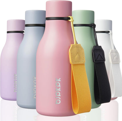 18oz Insulated Water Bottle, Stainless Steel Bottle with Carry Strap | Keep Cold & Hot Vacuum Insulation, Leak-Proof BPA-Free Design, Slim Bottle Fits Most Cup Holders for Gym, Office & Travel - Colors B