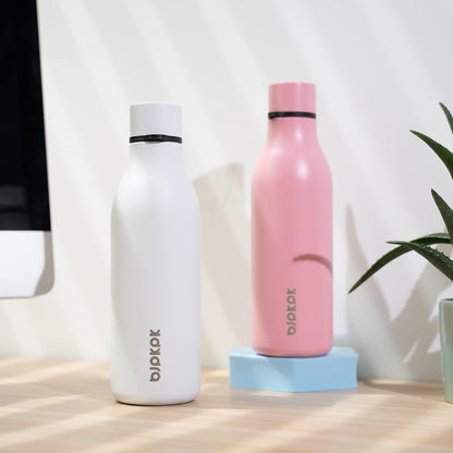 18oz Insulated Water Bottle, Stainless Steel Bottle with Carry Strap | Keep Cold & Hot Vacuum Insulation, Leak-Proof BPA-Free Design, Slim Bottle Fits Most Cup Holders for Gym, Office & Travel - Colors B