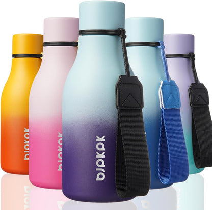 18oz Insulated Water Bottle, Stainless Steel Bottle with Carry Strap | Keep Cold & Hot Vacuum Insulation, Leak-Proof BPA-Free Design, Slim Bottle Fits Most Cup Holders for Gym, Office & Travel - Colors B