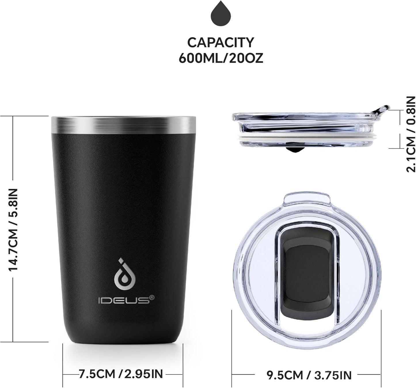 17 oz Travel Coffee Mug, Double Wall Vacuum Stainless Steel Insulated Coffee Tumbler With Lid, Splash-Proof & Cup Holder Friendly, Keeps Drinks Hot/Cold, Dishwasher Safe, Celadon