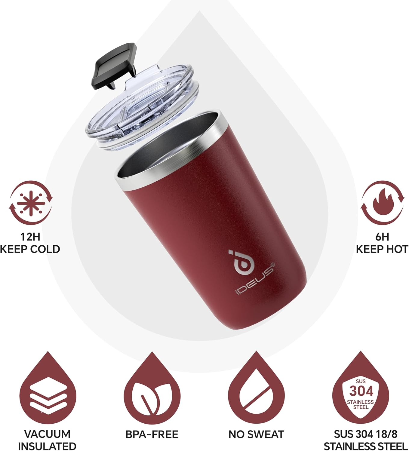 17 oz Travel Coffee Mug, Double Wall Vacuum Stainless Steel Insulated Coffee Tumbler With Lid, Splash-Proof & Cup Holder Friendly, Keeps Drinks Hot/Cold, Dishwasher Safe, Celadon