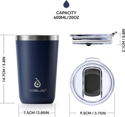 17 oz Travel Coffee Mug, Double Wall Vacuum Stainless Steel Insulated Coffee Tumbler With Lid, Splash-Proof & Cup Holder Friendly, Keeps Drinks Hot/Cold, Dishwasher Safe, Celadon