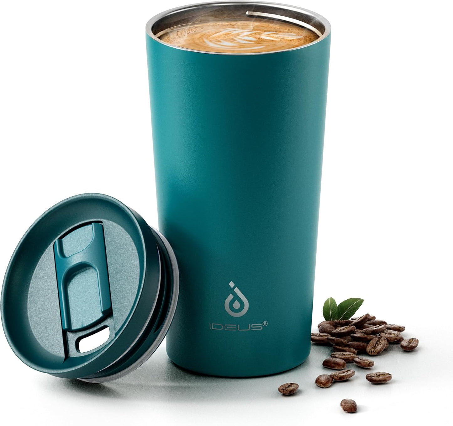 17 oz Travel Coffee Mug, Double Wall Vacuum Stainless Steel Insulated Coffee Tumbler With Lid, Splash-Proof & Cup Holder Friendly, Keeps Drinks Hot/Cold, Dishwasher Safe, Celadon