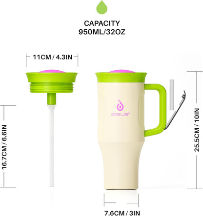 17 oz Travel Coffee Mug, Double Wall Vacuum Stainless Steel Insulated Coffee Tumbler With Lid, Splash-Proof & Cup Holder Friendly, Keeps Drinks Hot/Cold, Dishwasher Safe, Celadon