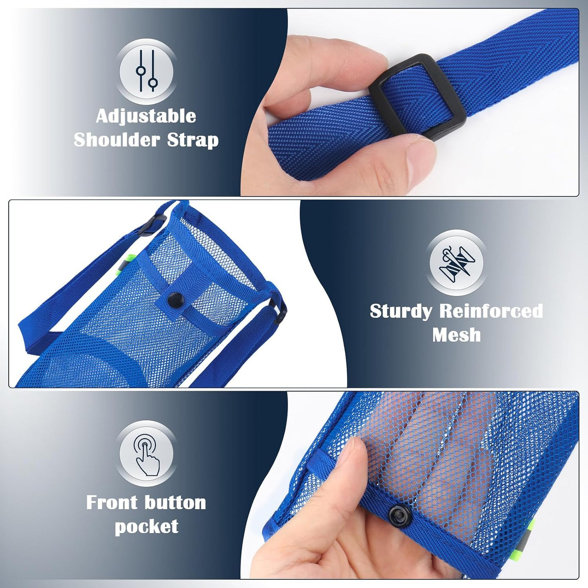 2 Packs Bottle Holder With Strap, Mesh Sling With Adjustable Shoulder Strap, Portable Bag With Pocket, Water Bottle Carrier for Walking, Hiking, Travelling