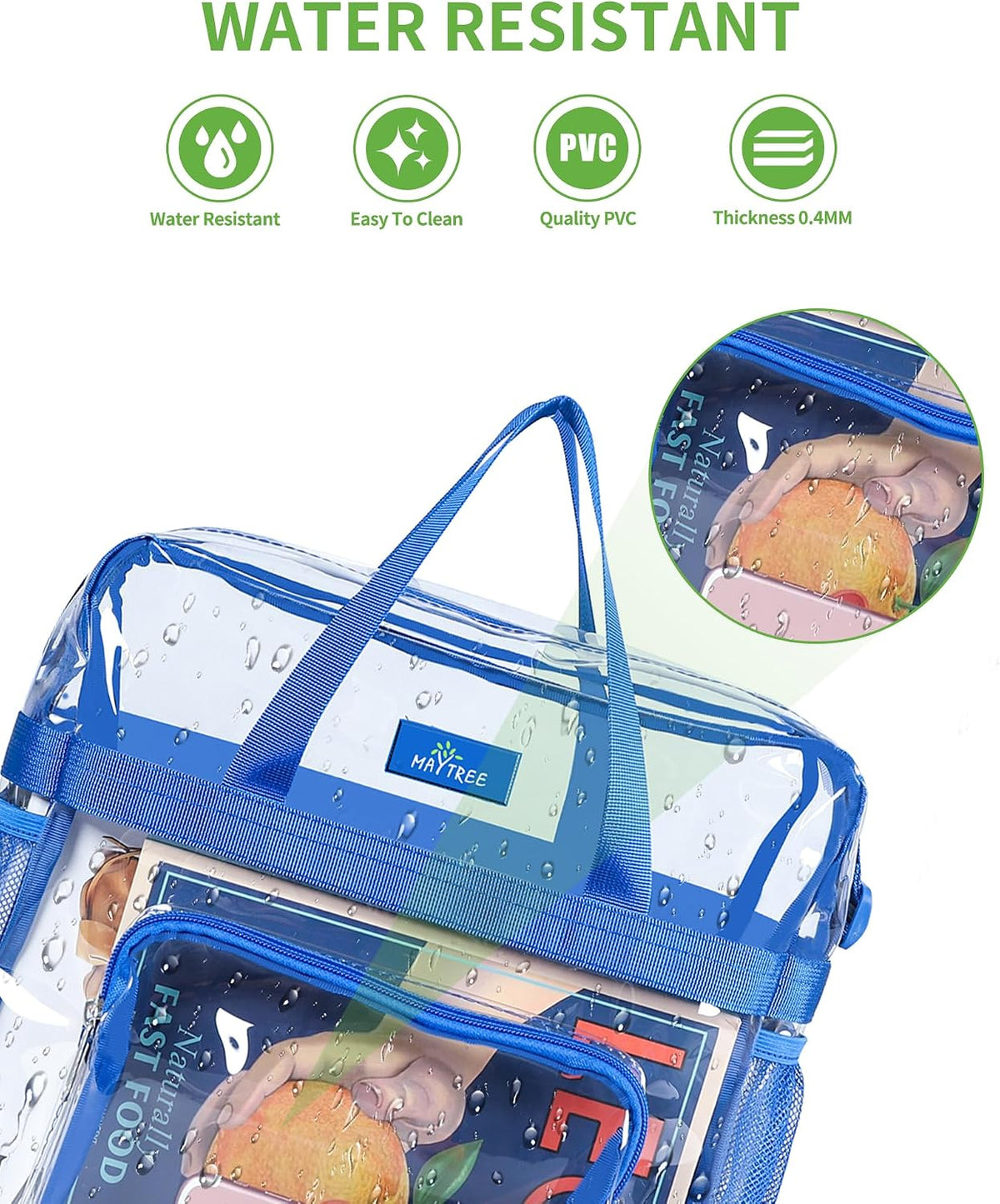 Clear Bag for Stadium Events, 12x5.5x12 Clear Tote Bag for Work