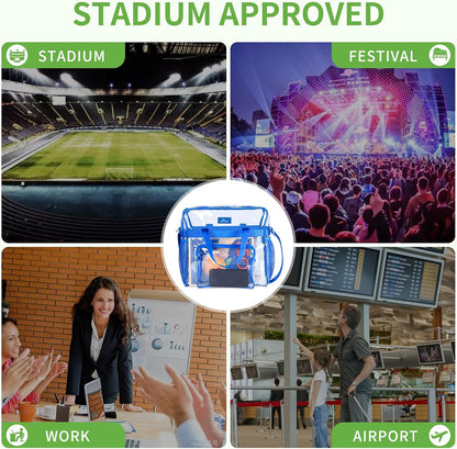Clear Bag for Stadium Events, 12x5.5x12 Clear Tote Bag for Work