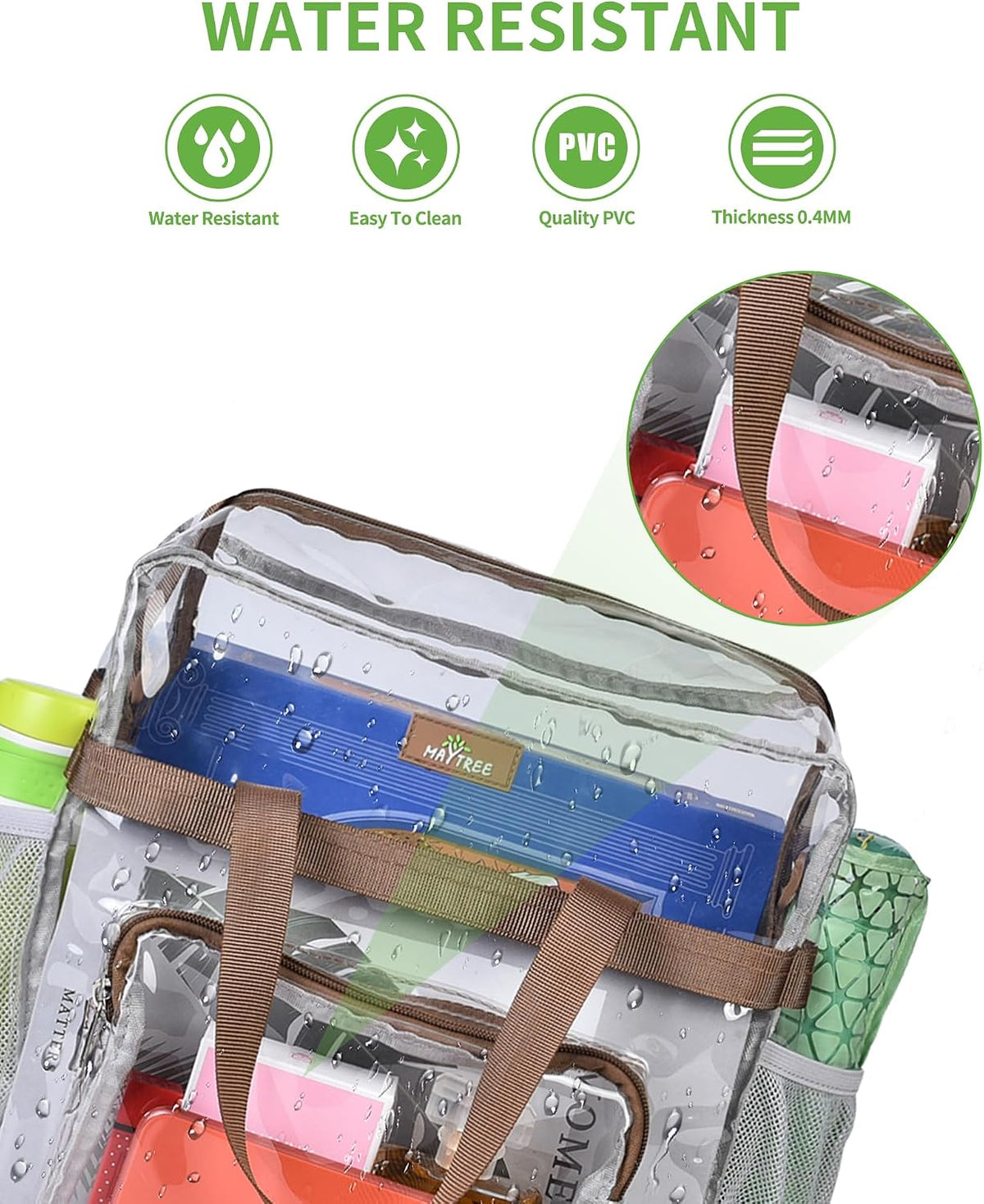 Clear Bag for Stadium Events, 12x5.5x12 Clear Tote Bag for Work