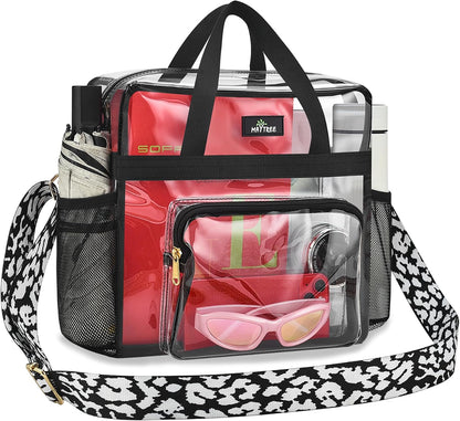 Clear Bag for Stadium Events, 12x5.5x12 Clear Tote Bag for Work