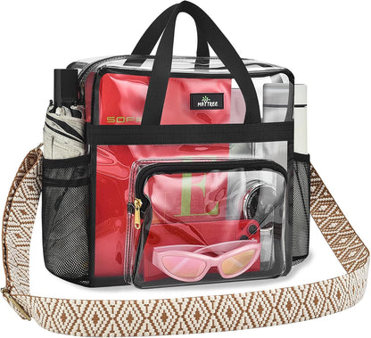 Clear Bag for Stadium Events, 12x5.5x12 Clear Tote Bag for Work