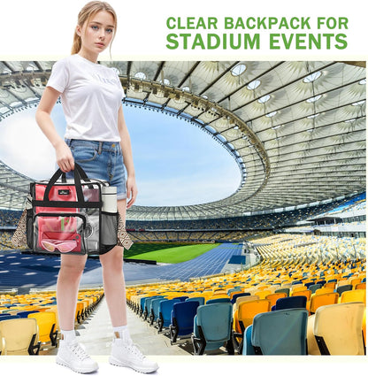 Clear Bag for Stadium Events, 12x5.5x12 Clear Tote Bag for Work