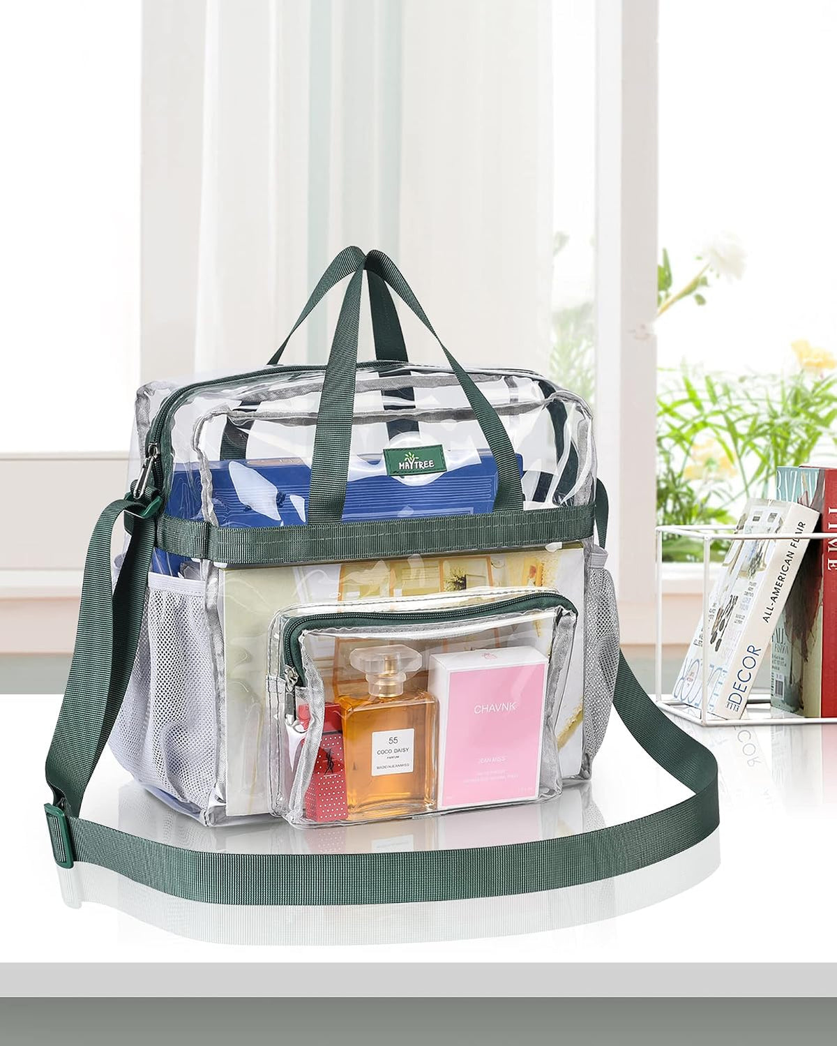 Clear Bag for Stadium Events, 12x5.5x12 Clear Tote Bag for Work