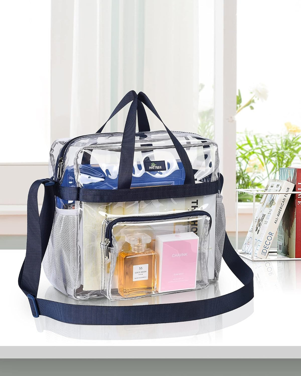 Clear Bag for Stadium Events, 12x5.5x12 Clear Tote Bag for Work