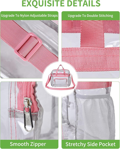 Clear Bag for Stadium Events, 12x5.5x12 Clear Tote Bag for Work