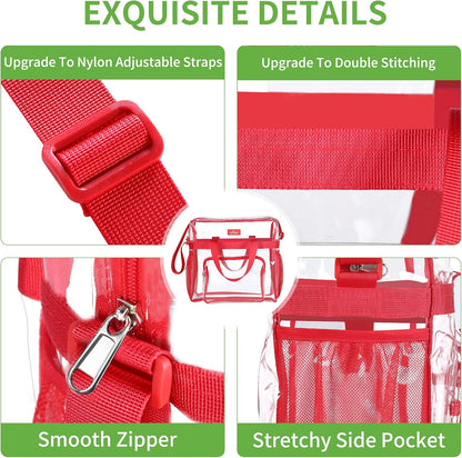 Clear Bag for Stadium Events, 12x5.5x12 Clear Tote Bag for Work