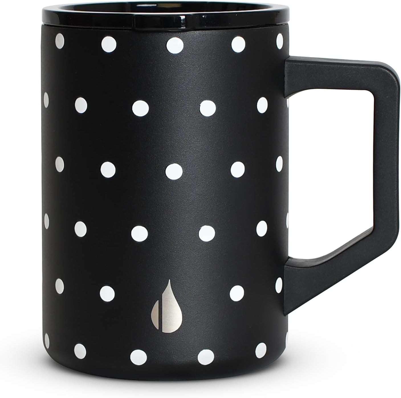 Insulated Coffee Mug - Triple-Wall Stainless Steel Summit Travel Cup for Hot and Cold Drinks - Thermal Coffee Mug with Lid and Handle for Camping, Office & Travel 16oz - Black