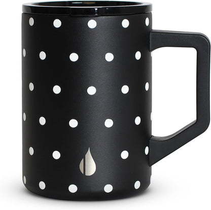Insulated Coffee Mug - Triple-Wall Stainless Steel Summit Travel Cup for Hot and Cold Drinks - Thermal Coffee Mug with Lid and Handle for Camping, Office & Travel 16oz - Black