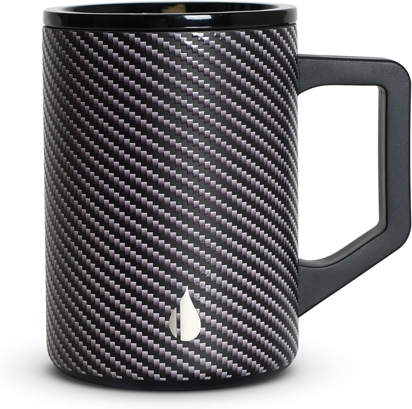 Insulated Coffee Mug - Triple-Wall Stainless Steel Summit Travel Cup for Hot and Cold Drinks - Thermal Coffee Mug with Lid and Handle for Camping, Office & Travel 16oz - Black