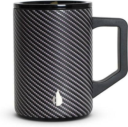Insulated Coffee Mug - Triple-Wall Stainless Steel Summit Travel Cup for Hot and Cold Drinks - Thermal Coffee Mug with Lid and Handle for Camping, Office & Travel 16oz - Black
