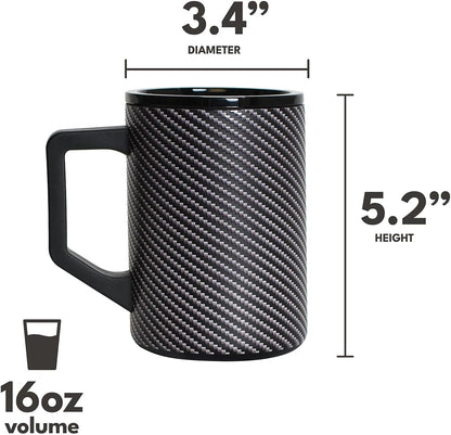 Insulated Coffee Mug - Triple-Wall Stainless Steel Summit Travel Cup for Hot and Cold Drinks - Thermal Coffee Mug with Lid and Handle for Camping, Office & Travel 16oz - Black