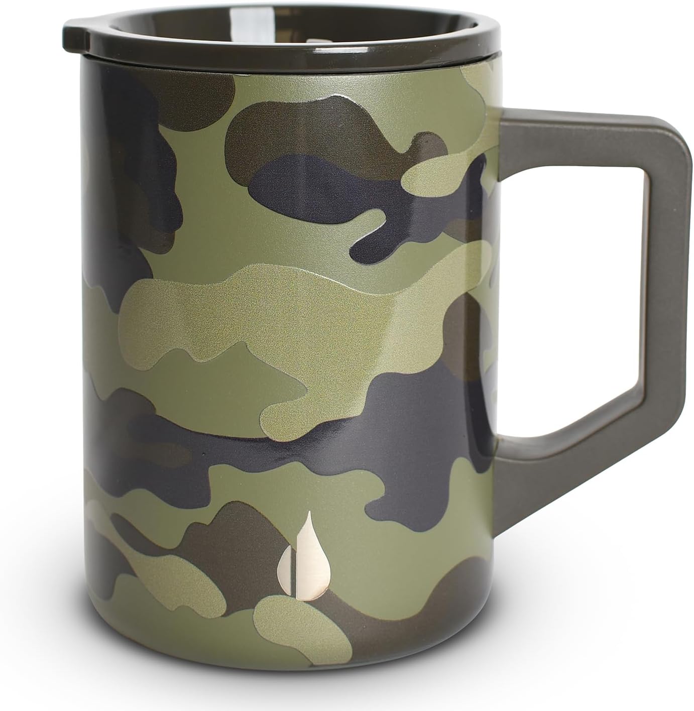 Insulated Coffee Mug - Triple-Wall Stainless Steel Summit Travel Cup for Hot and Cold Drinks - Thermal Coffee Mug with Lid and Handle for Camping, Office & Travel 16oz - Black