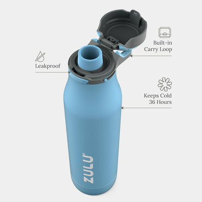 Ace 24oz Insulated Stainless Steel Water Bottle, Chug Spout, Black