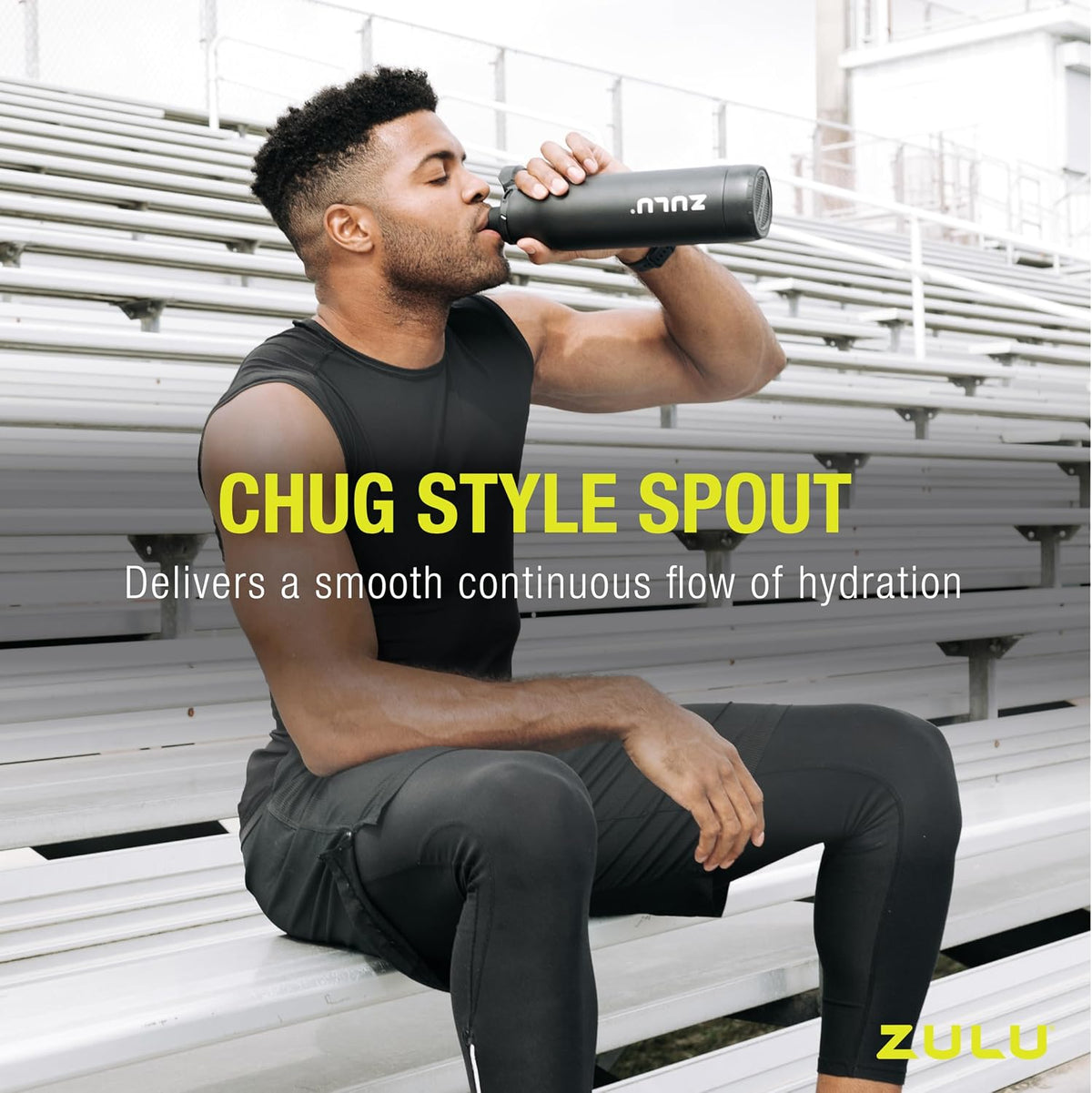 Ace 24oz Insulated Stainless Steel Water Bottle, Chug Spout, Black