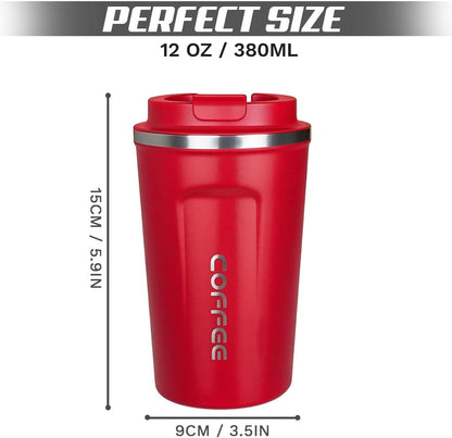 Travel coffee mugs leak-proof, reusable coffee cup with lid, stainless steel vacuum insulated coffee tumblers, thermal insulation cups for men & women keep drinks hot & cold (2nd-Yellow, 17OZ)