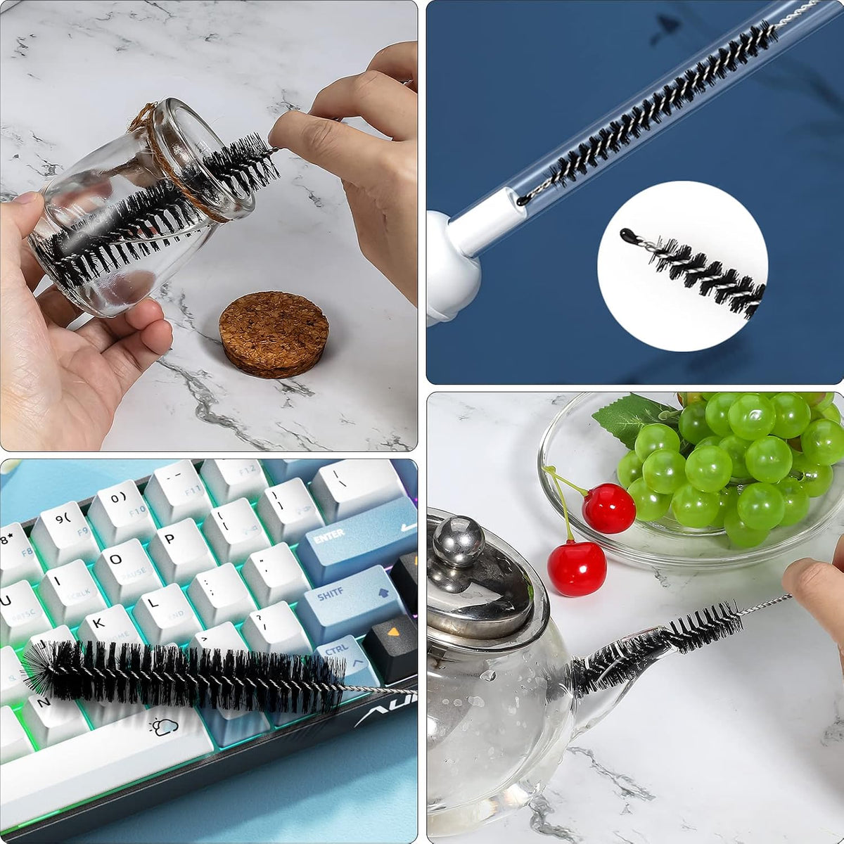 12 Pcs Straw Cleaner Brushes Set, 8.2 Inch Nylon Cleaning Brush