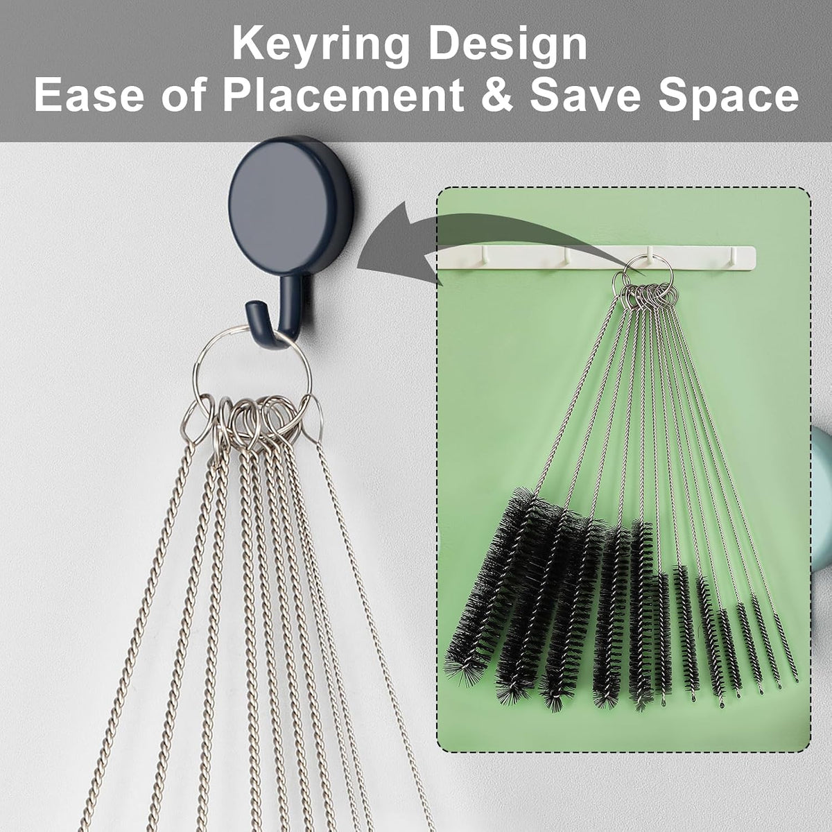 12 Pcs Straw Cleaner Brushes Set, 8.2 Inch Nylon Cleaning Brush