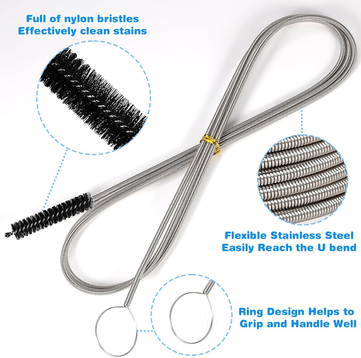 12 Pcs Straw Cleaner Brushes Set, 8.2 Inch Nylon Cleaning Brush