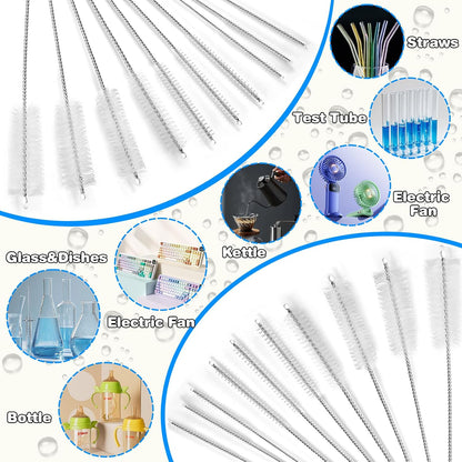 12 Pcs Straw Cleaner Brushes Set, 8.2 Inch Nylon Cleaning Brush