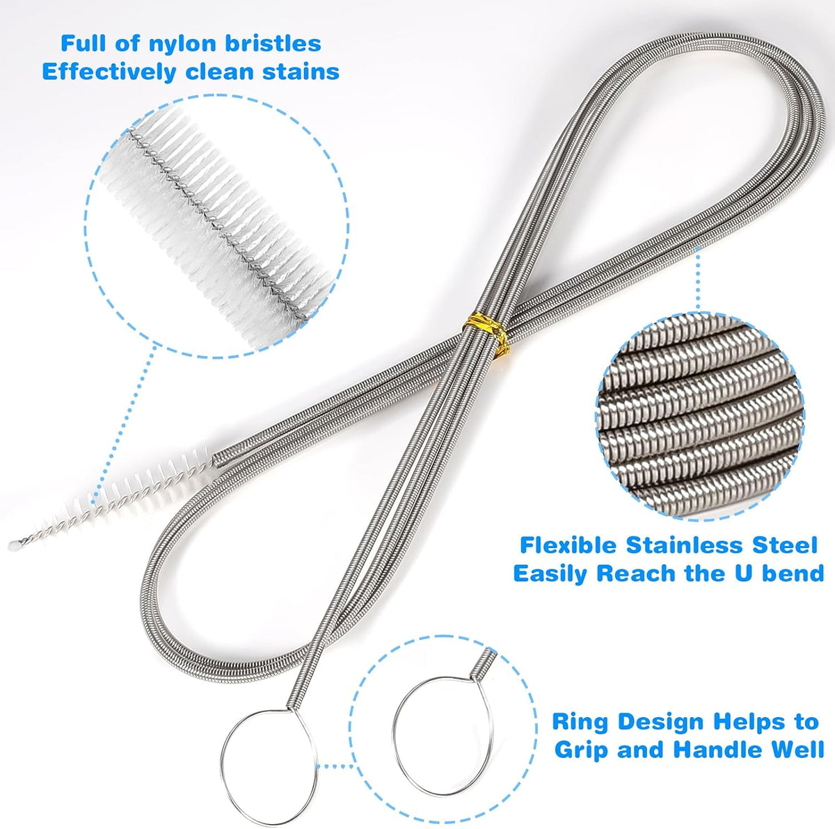 12 Pcs Straw Cleaner Brushes Set, 8.2 Inch Nylon Cleaning Brush