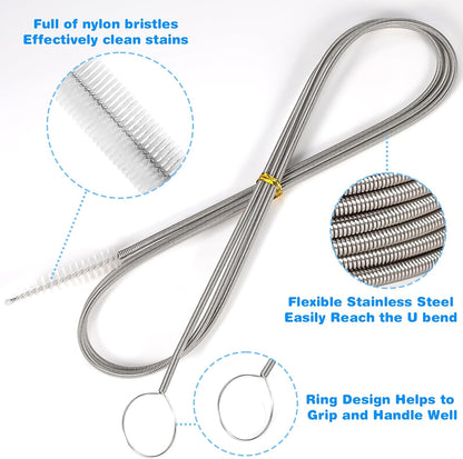 12 Pcs Straw Cleaner Brushes Set, 8.2 Inch Nylon Cleaning Brush