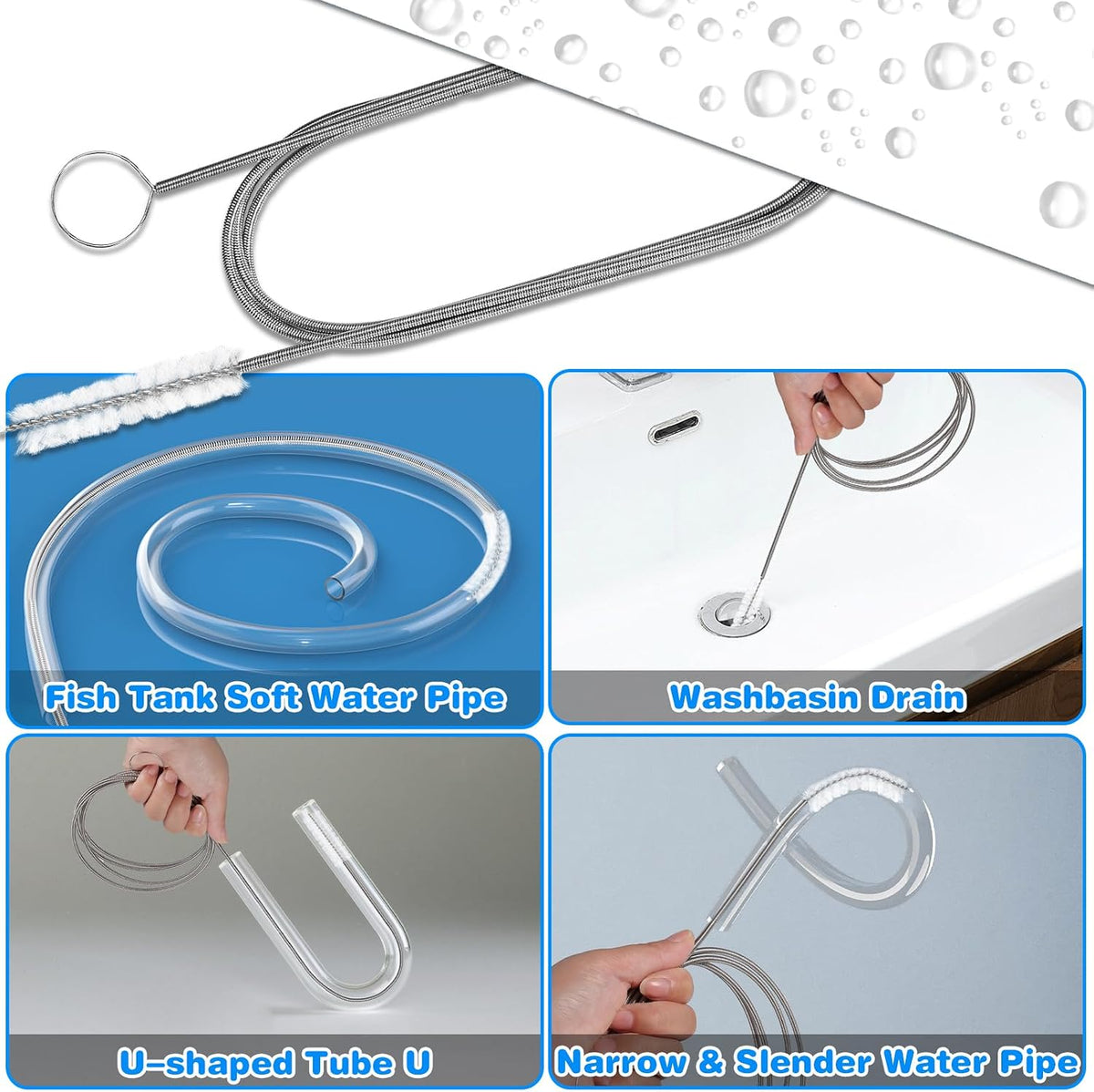 12 Pcs Straw Cleaner Brushes Set, 8.2 Inch Nylon Cleaning Brush