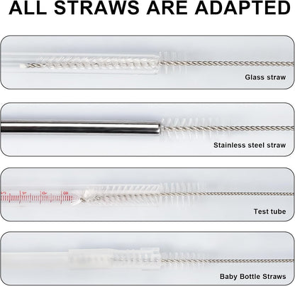 12 Pcs Straw Cleaner Brushes Set, 8.2 Inch Nylon Cleaning Brush