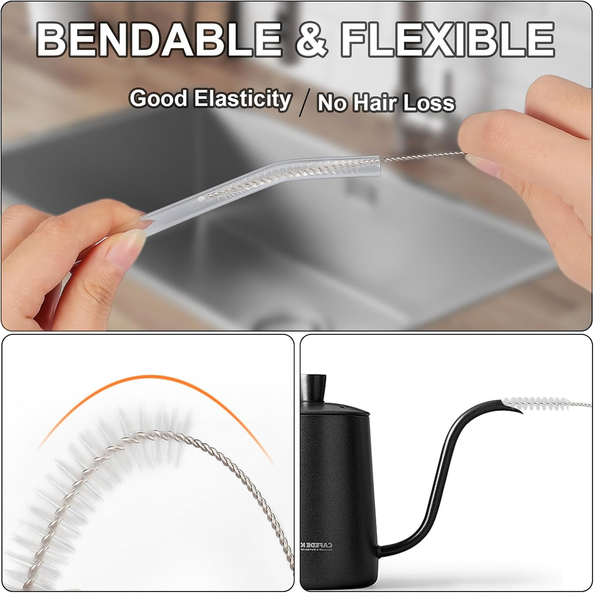 12 Pcs Straw Cleaner Brushes Set, 8.2 Inch Nylon Cleaning Brush