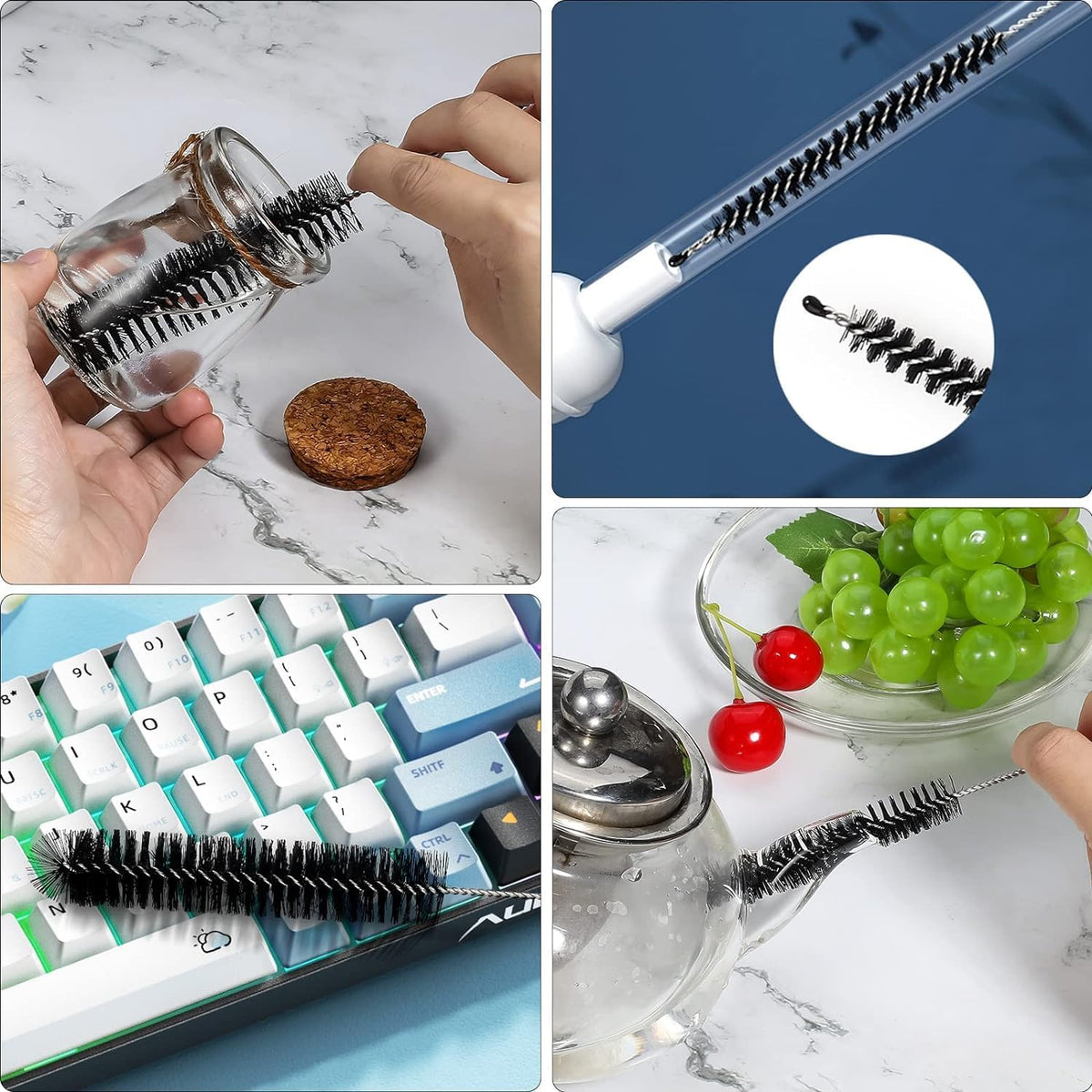 12 Pcs Straw Cleaner Brushes Set, 8.2 Inch Nylon Cleaning Brush