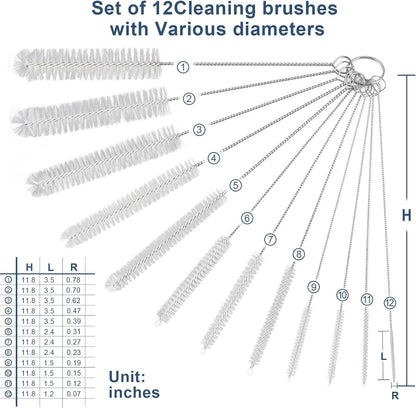 12 Pcs Straw Cleaner Brushes Set, 8.2 Inch Nylon Cleaning Brush