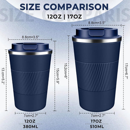 Insulated Coffee Tumbler 12 oz, Stainless Steel Coffee Mug with Lids, Travel Coffee Mug Leak Proof, Double Wall Vacuum Insulated Reusable Coffee Cup, Keep Drinks Hot and Cold (Deep Teal, 12 Ounces)