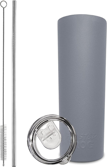 20oz Stainless Steel Slim Tumbler Vacuum Insulated with Straw