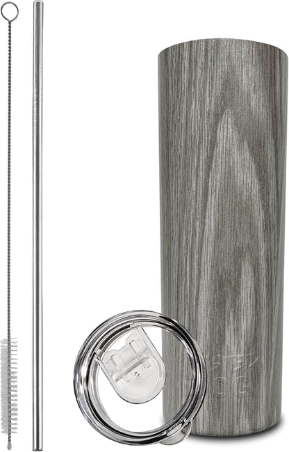 20oz Stainless Steel Slim Tumbler Vacuum Insulated with Straw