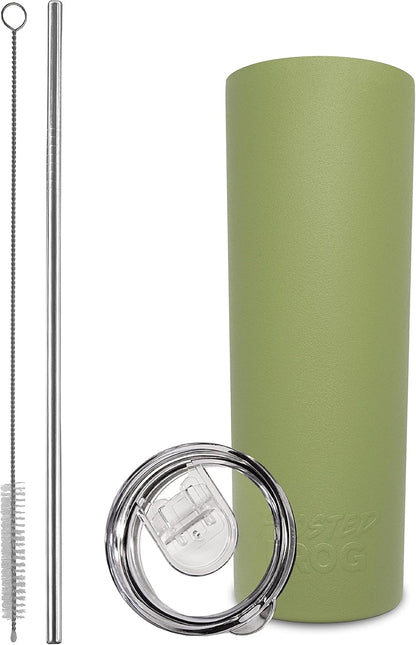 20oz Stainless Steel Slim Tumbler Vacuum Insulated with Straw