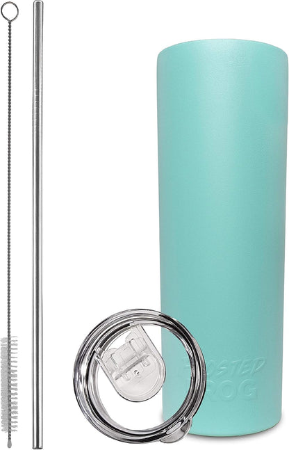 20oz Stainless Steel Slim Tumbler Vacuum Insulated with Straw